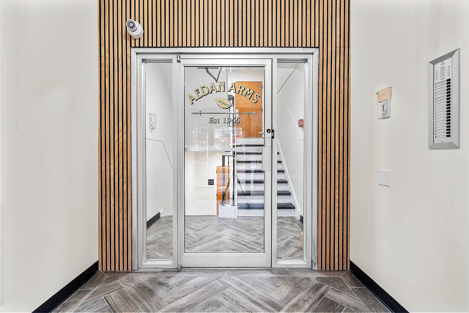 Aedan Arms — renovated lobby entrance
