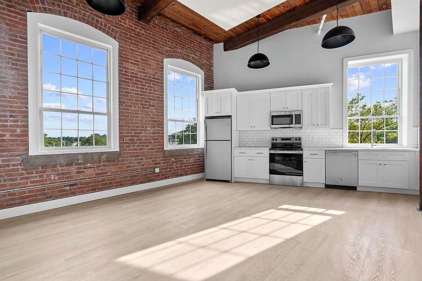 The Study — kitchen and loft interior